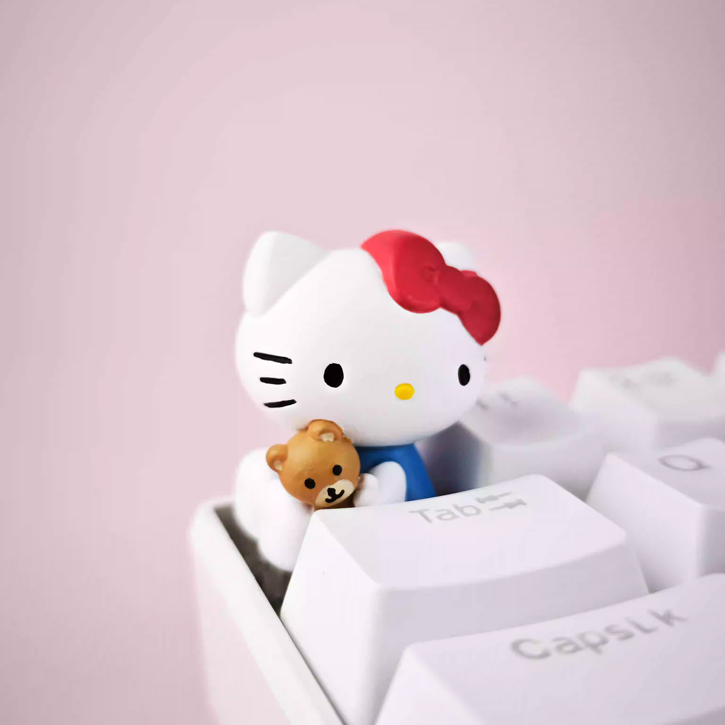 Kitty with Bear Artisan Key Cap
