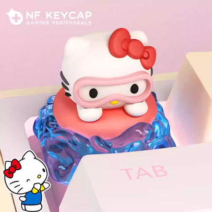 Swimming Kitty Artisan Key Cap