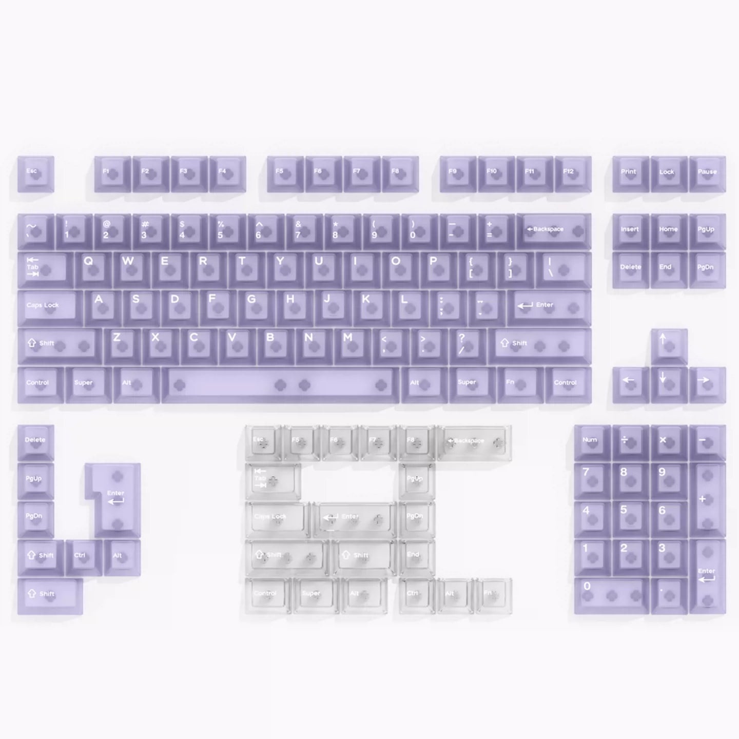 Lavender Mist Key Cap Set - 20 Transparent keys for free