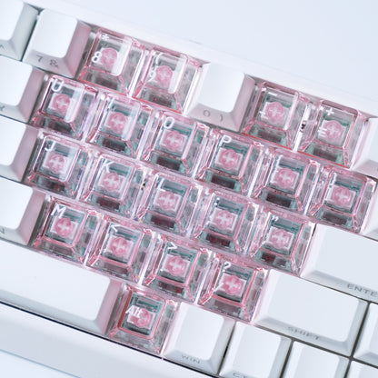 Sakura Heart Key Cap Set - 21 keys