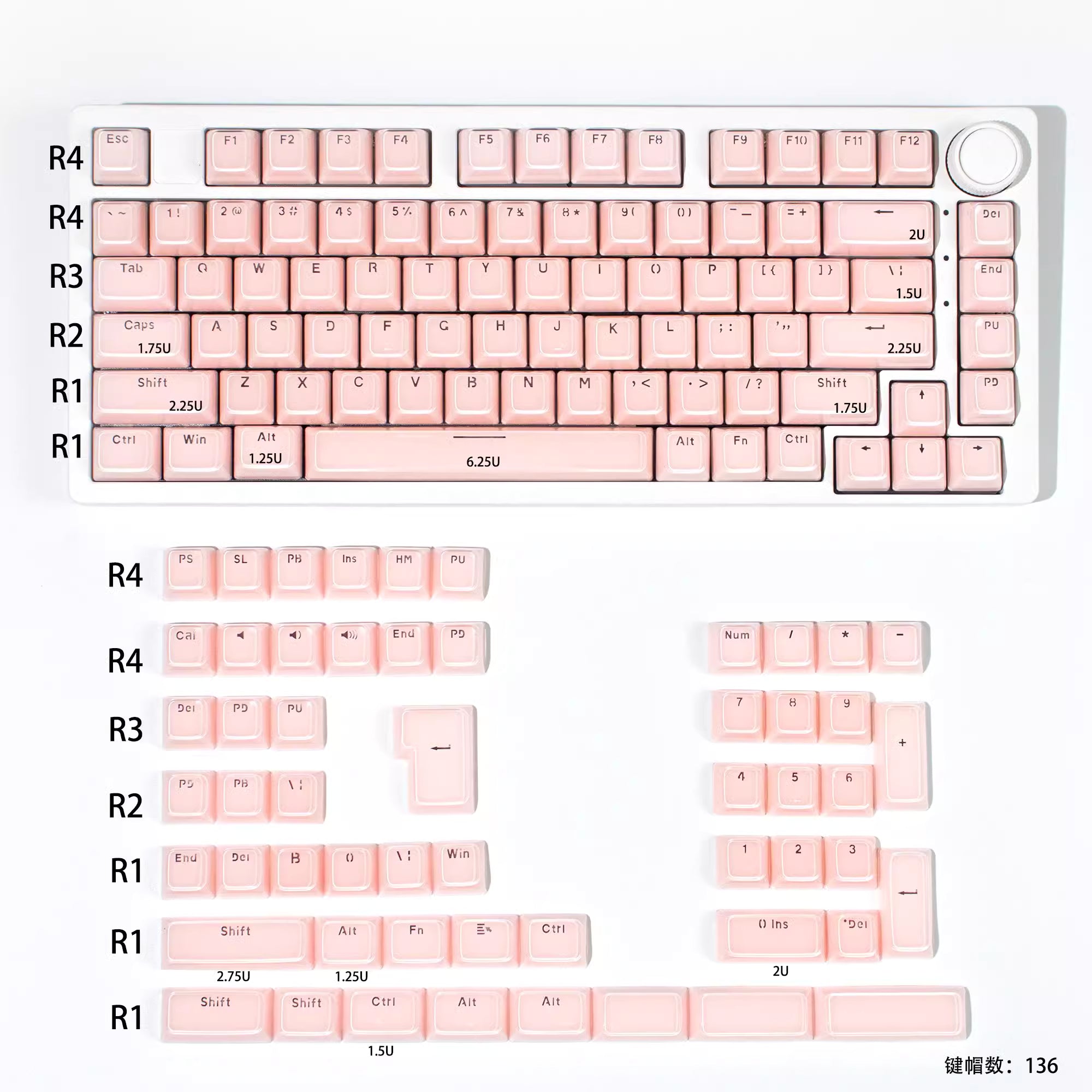 Pink Jelly Key Cap Set