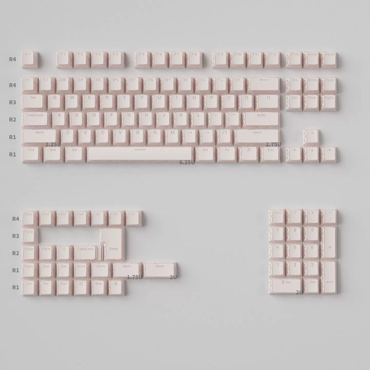 Peach Structure Key Cap Set