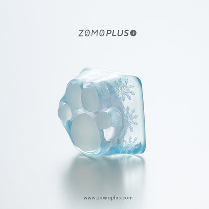Snow Blue Transparent Cat Paw Artisan Key Caps