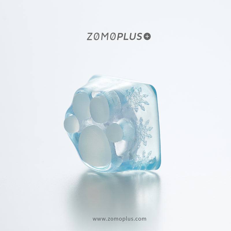 Snow Blue Transparent Cat Paw Artisan Key Caps
