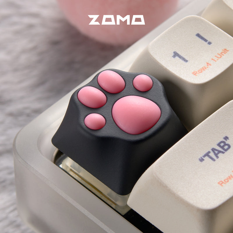 Black & Pink Cat Paw Artisan Key Caps