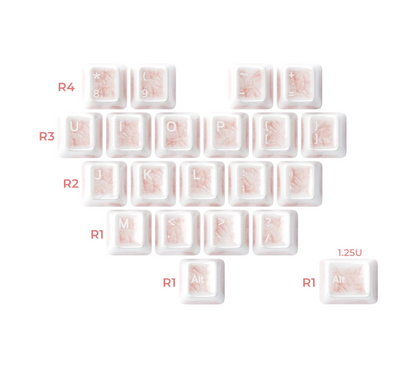 Ceramic Love Heart Key Cap Set