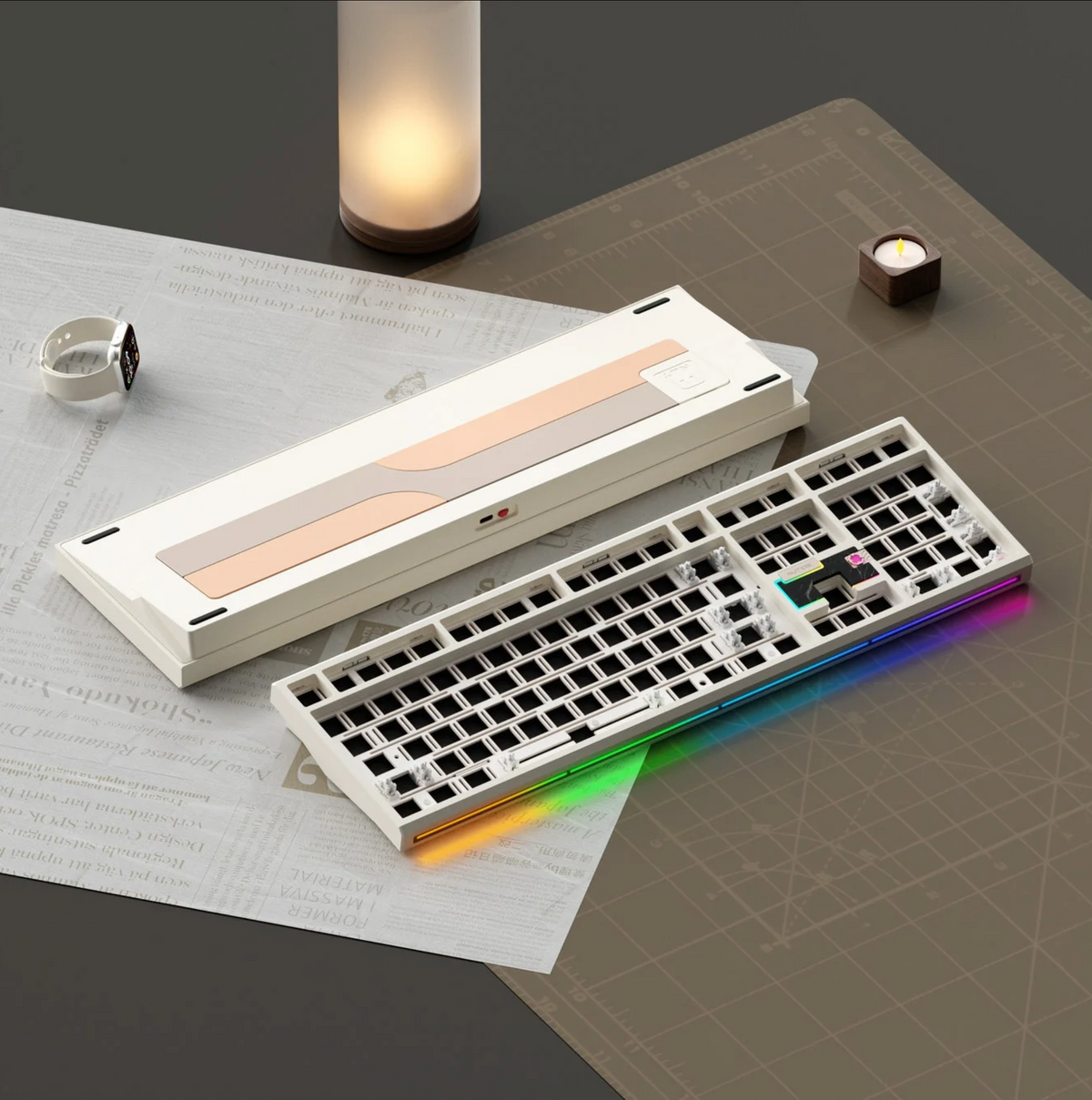 Nut108 Creamy White | Aluminium Keyboard Barebone
