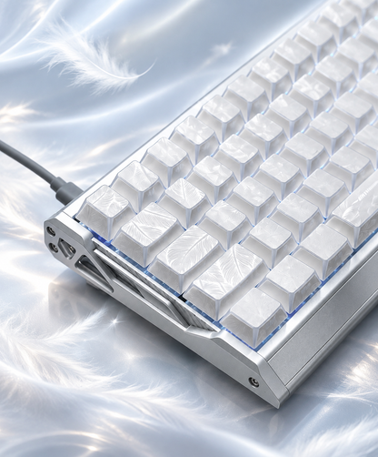 White Feather Reflection Key Cap Set