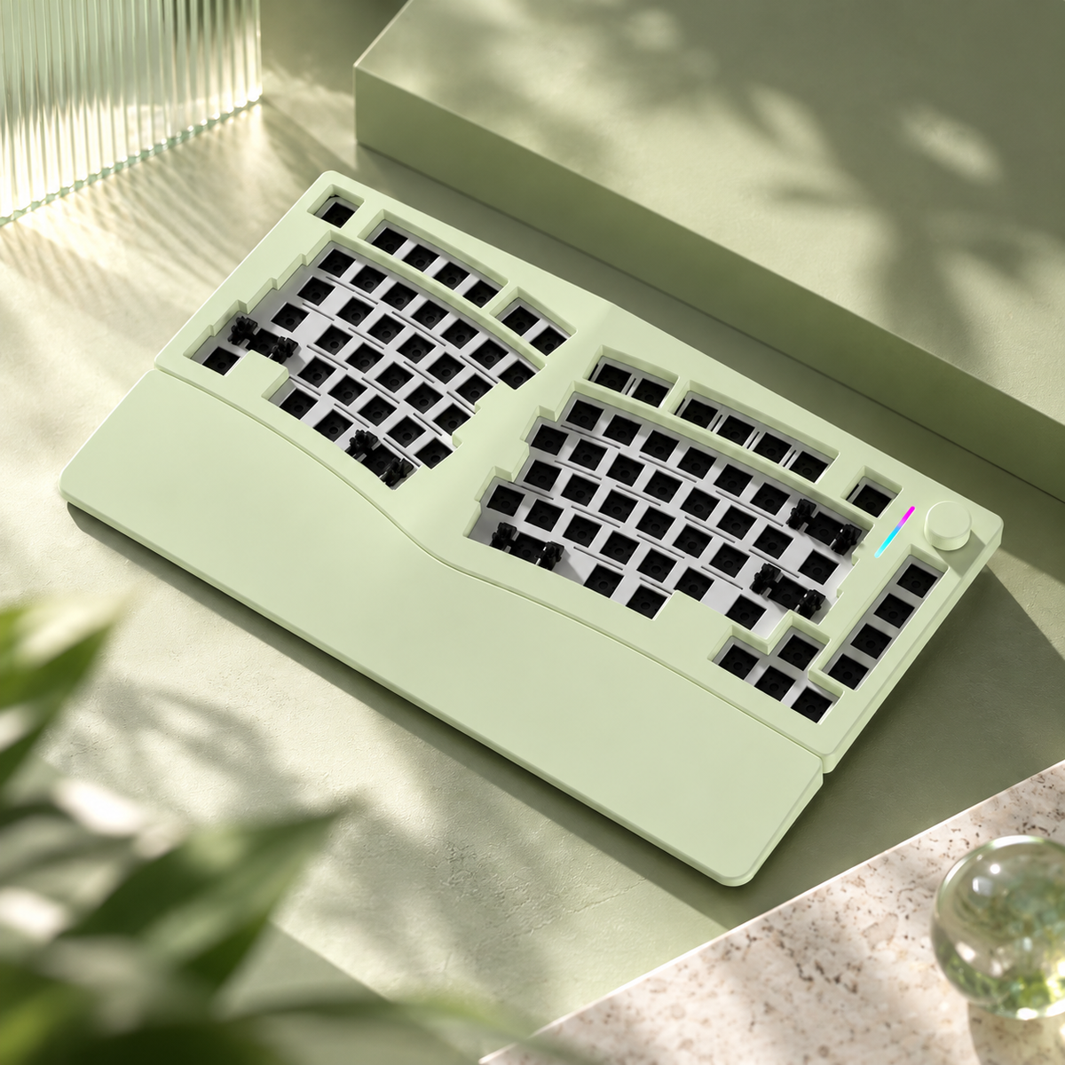 FEKER Alice75 green aluminium barebone keyboard without switches or keycaps