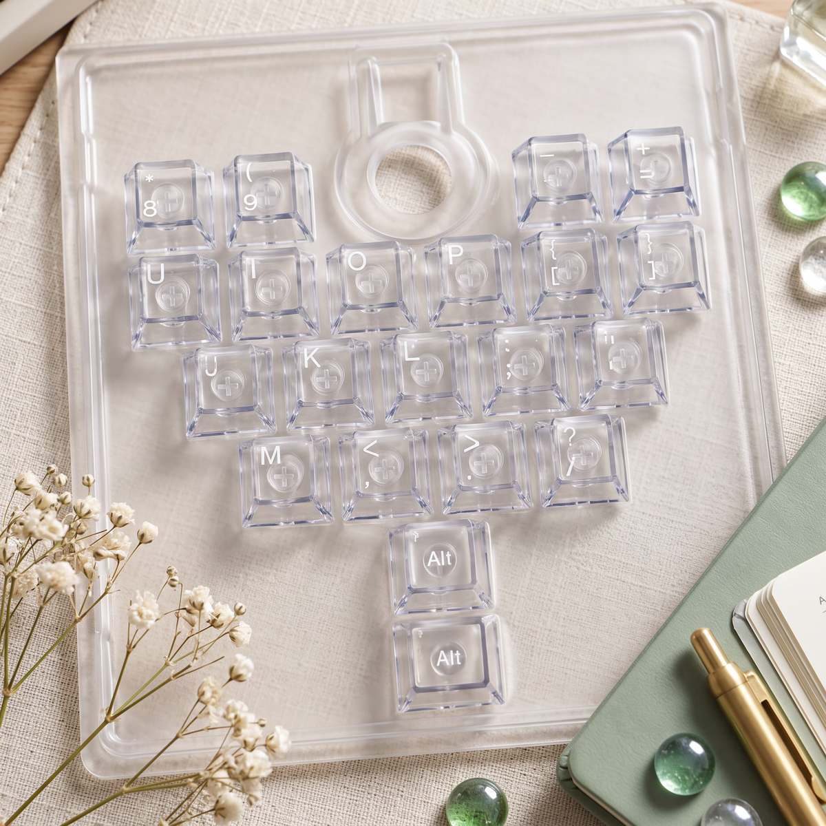 Icy Heart Key Cap Set - 21 keys