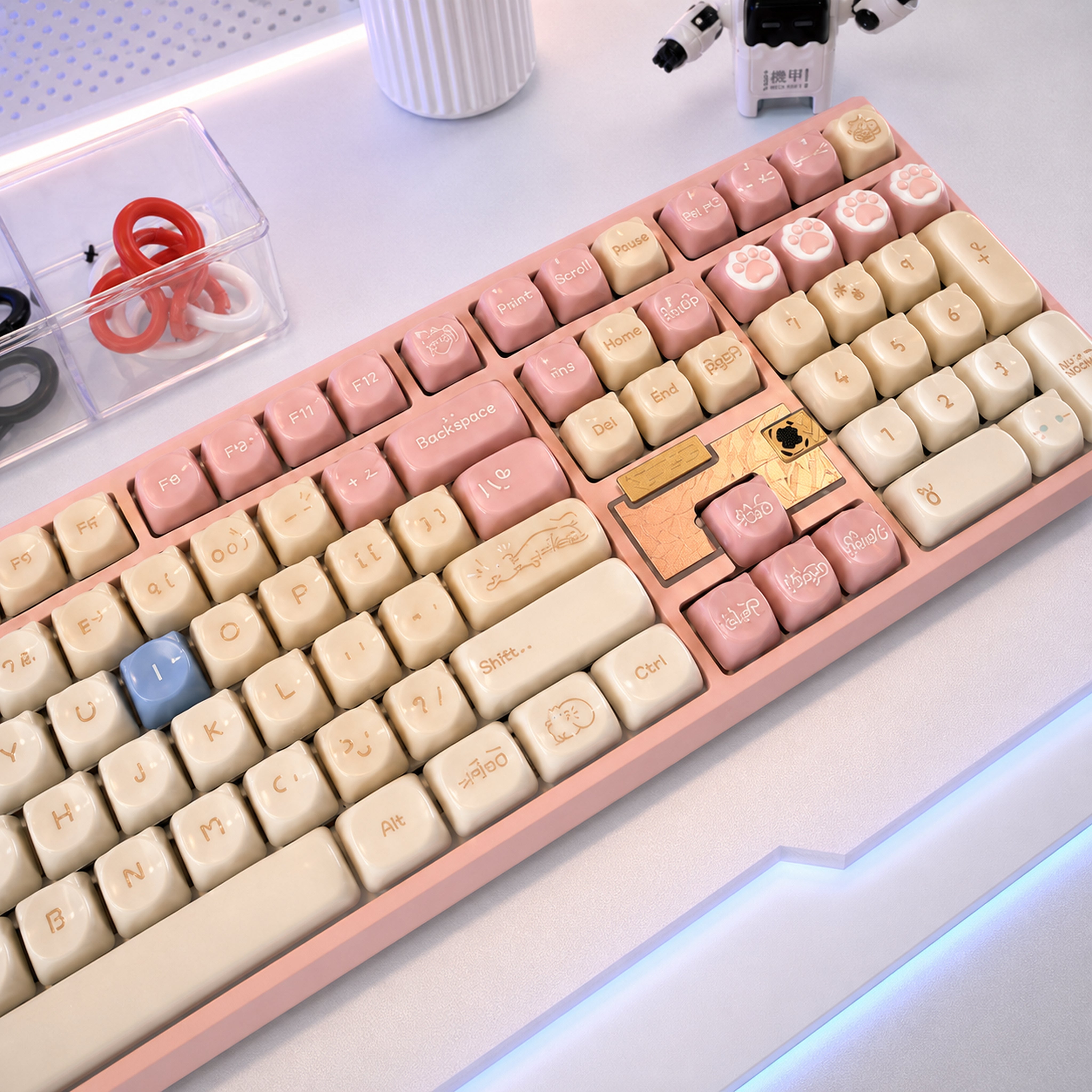 Nut108 Sakura Pink | Rogdoll Cat Aluminium Keyboard