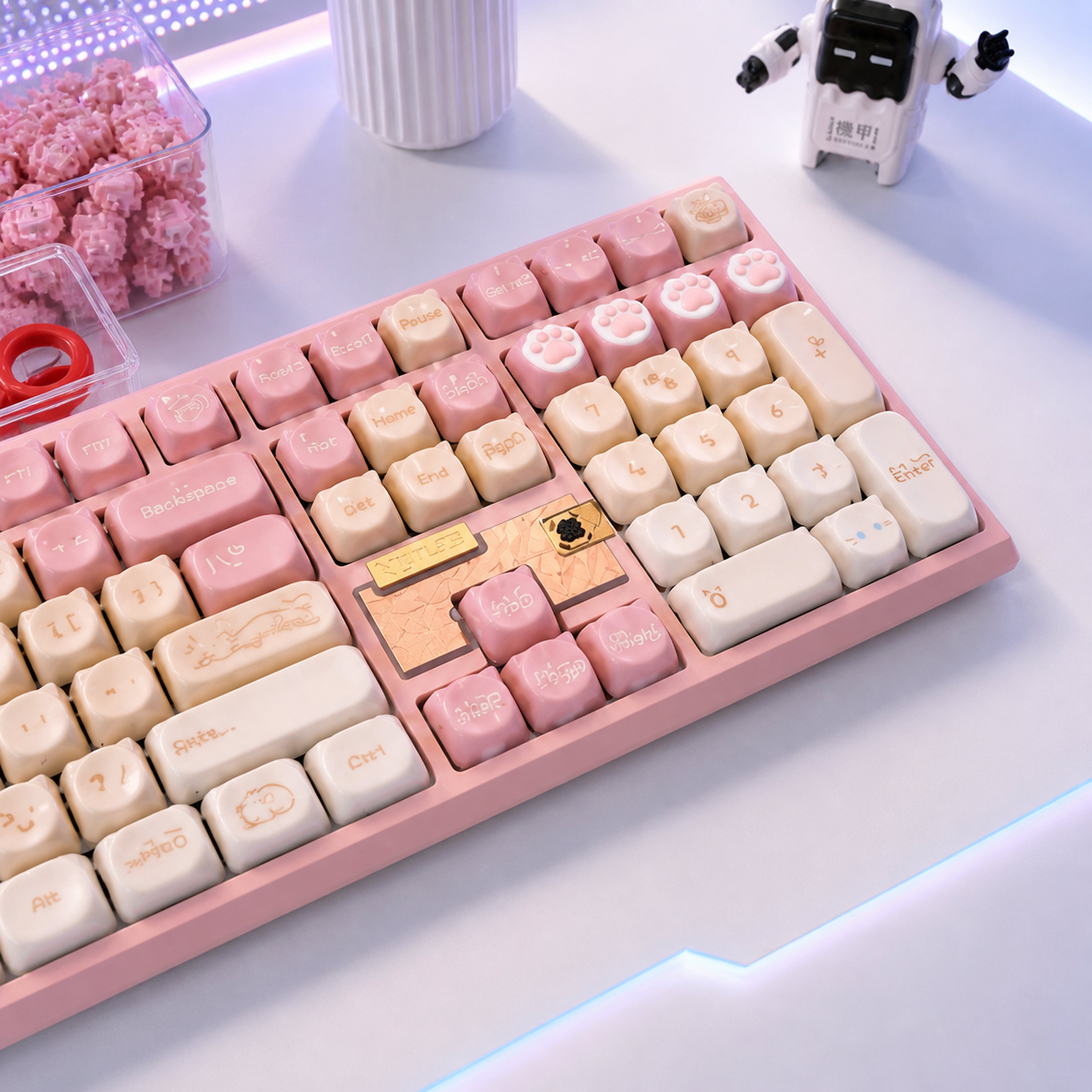 Nut108 Sakura Pink | Rogdoll Cat Aluminium Keyboard