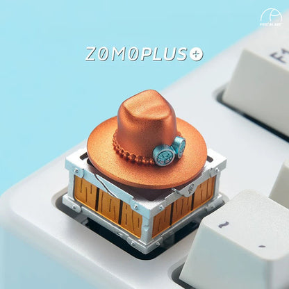 One Piece Ace's Hat Aluminum Artisan Key Cap