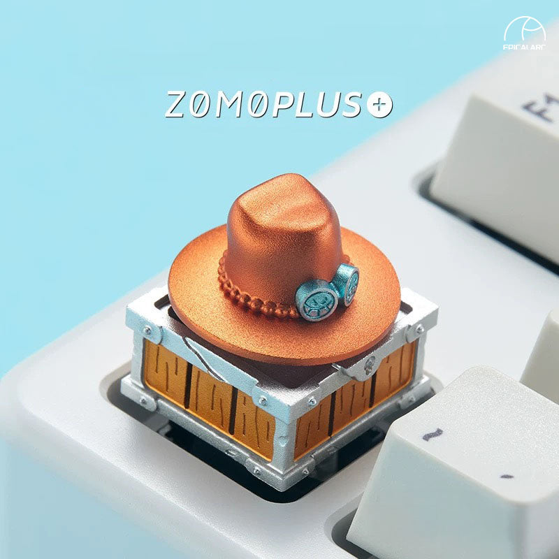 One Piece Ace's Hat Aluminum Artisan Key Cap